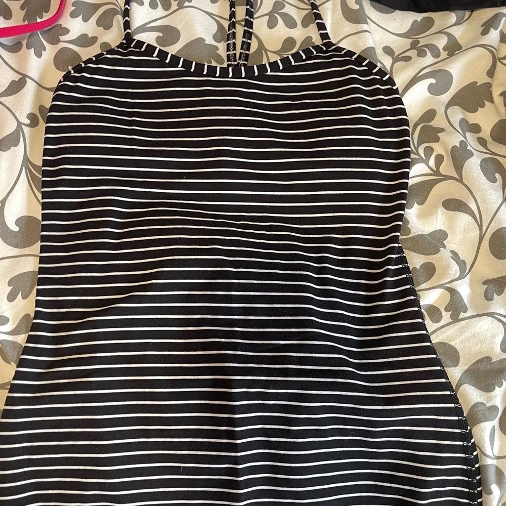 Chic Black and White Striped Halter Top